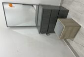 SAR 850 | King Size Bed, 3-Door Wardrobe & Dressing Table with Seat | 8 Months Used | Like New