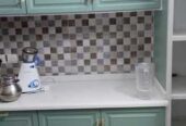 SAR 3,500 | Modular Kitchen Cabinet | Sage Green | Gold Handles | Good Condition