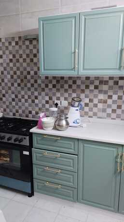 SAR 3,500 | Modular Kitchen Cabinet | Sage Green | Gold Handles | Good Condition