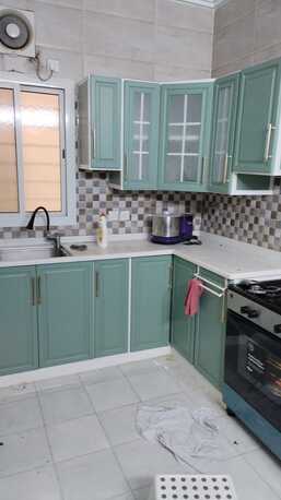 SAR 3,500 | Modular Kitchen Cabinet | Sage Green | Gold Handles | Good Condition