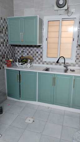 SAR 3,500 | Modular Kitchen Cabinet | Sage Green | Gold Handles | Good Condition
