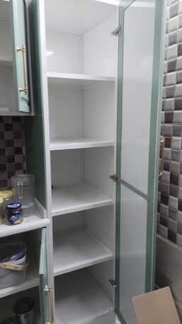 SAR 3,500 | Modular Kitchen Cabinet | Sage Green | Gold Handles | Good Condition