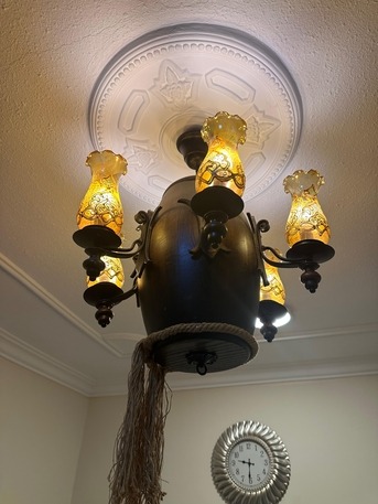 SAR 250 | 1 X Moroccan Chandelier (with Handcrafted Glass Globes)