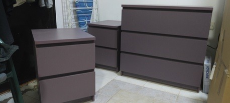 SAR 250 | IKEA Chest of Drawers & 2 Side Tables for Sale