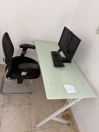 SAR 200 | Final Exit Price Drop | Glass-Top Desk & Chair for Sale