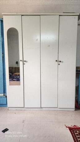 SAR 75| White Wardrobe With Mirror