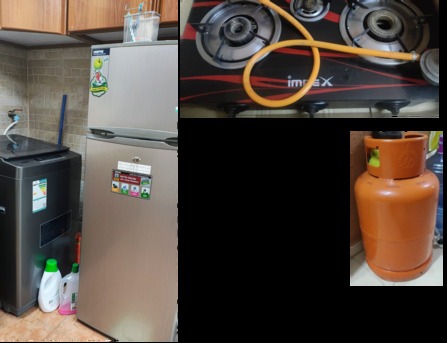Refrigerator, Washing Machine & Gas Stove with Cylinder for Sale