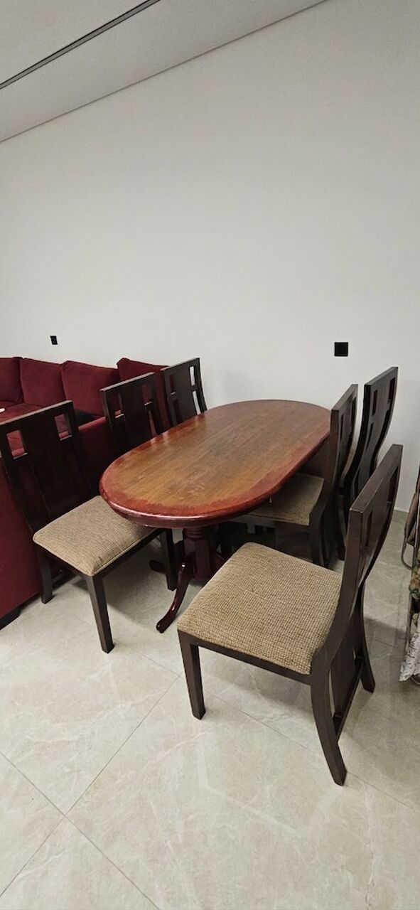 SAR 550 | Dining Table, Teapoy Table & 5 Wall Curtains | Urgent Sale