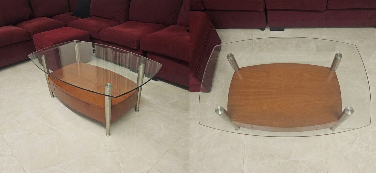 SAR 550 | Dining Table, Teapoy Table & 5 Wall Curtains | Urgent Sale