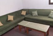 SAR 480 | 7 Seater L-Shape Sofa Set | Dressing Table & Tea Table.