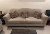 SAR 1,200 – 7-Seater Sofa Set (3+2+1+1), Beige Fabric, Good Condition